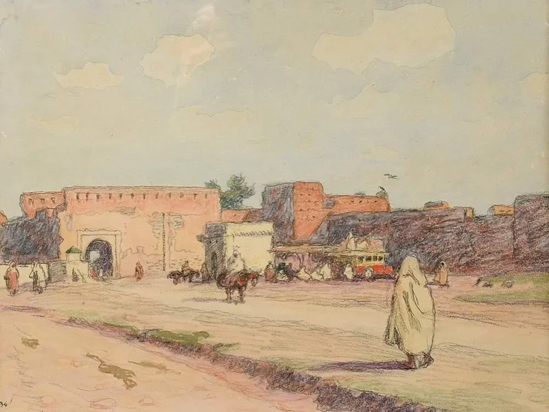 1868-Alexis de Broca - Porte D'Asni - Marrakech